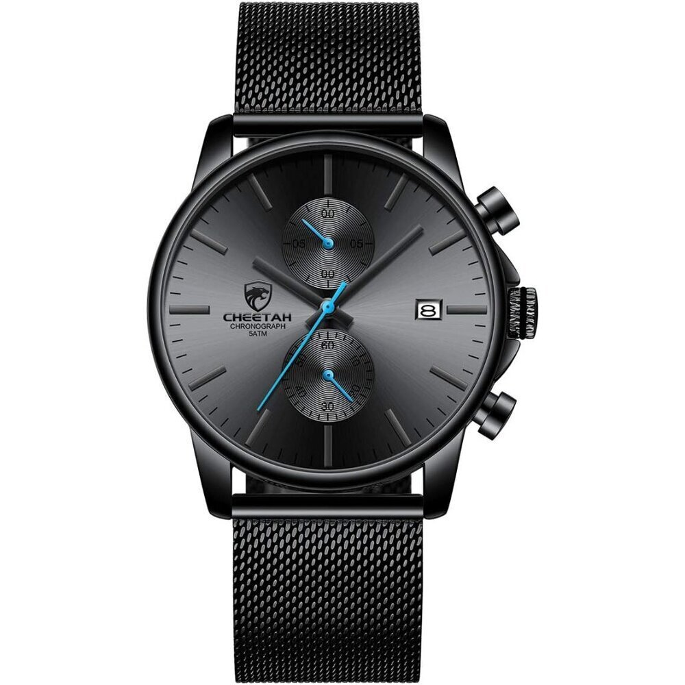 Mens Watch Fashion Sleek Minimalist Quartz Analog Mesh Stainless Steel Waterproo